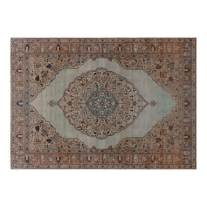 Antique Persian Tabriz Botanic Design Handmade Wool Carpet