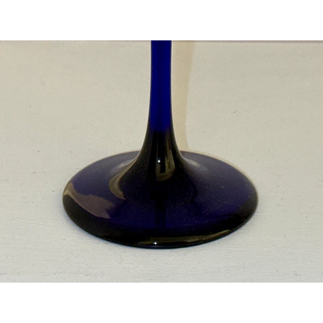 Blue Libbey Deep Cobalt Blue Champagne Glasses - Set of 4 For Sale - Image 8 of 8