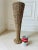 French Vintage 19.5” Woven Braided Natural Rattan & Seagrass Vase For Sale - Image 3 of 14