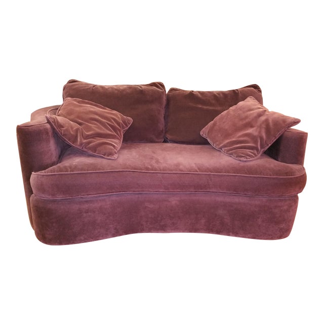 Bernhardt CurvedBack Plum Velvet Loveseat Chairish