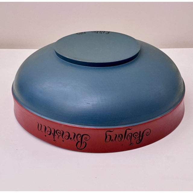 Large Vintage Norwegian Hand-Painted Wooden Folk Art Bowl, Dated 1983 For Sale - Image 9 of 10