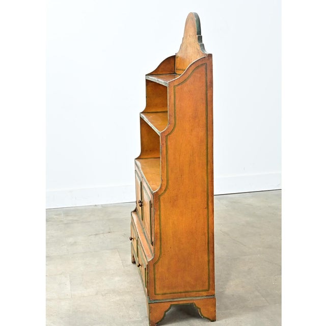 English Early 20th Century Painted Pine Waterfall Bookcase For Sale - Image 14 of 15