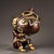 Late 20th Century Gilt Bronze Monkey & Peach Incense Burner – Figural Censer, 2.4 LBS For Sale - Image 5 of 10