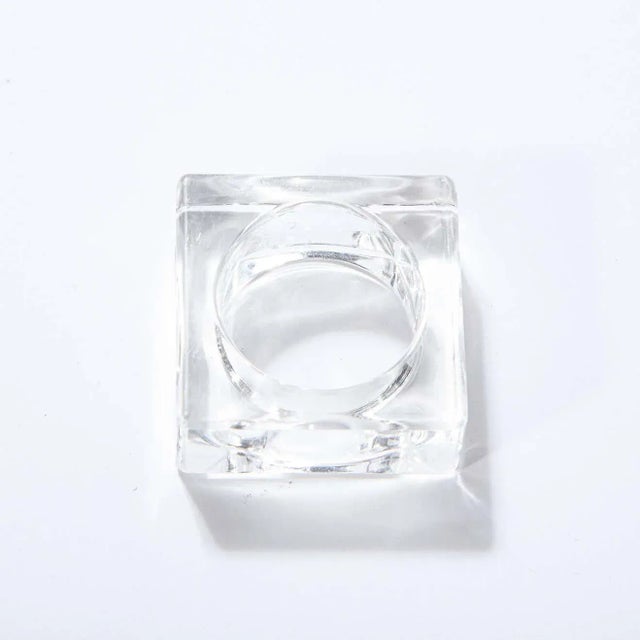 Mid-Century Modern Square Translucent Lucite Napkin Holders - Set of 18 For Sale - Image 11 of 12