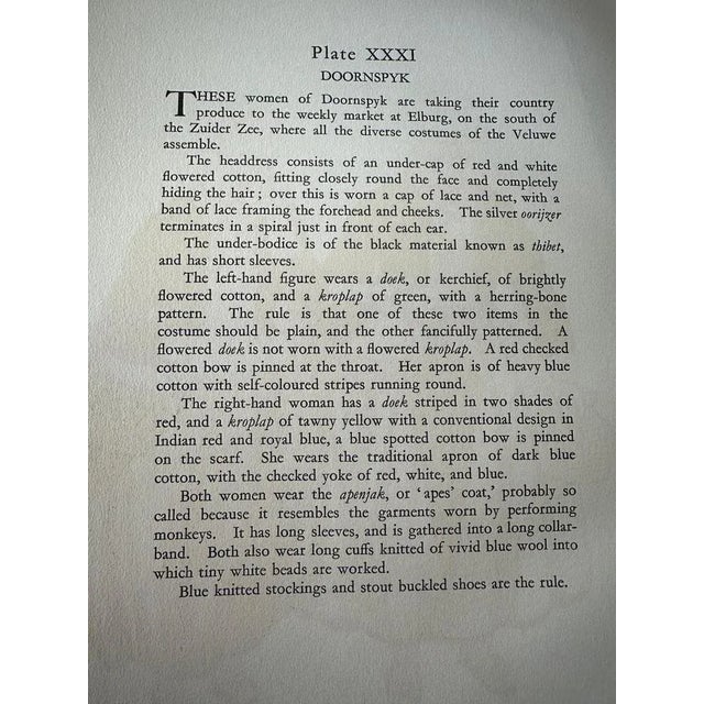 Colorful Doornspyk Market Women in Apenjak Coats – Dutch Costume Print, 1932 This charming original print, published in...