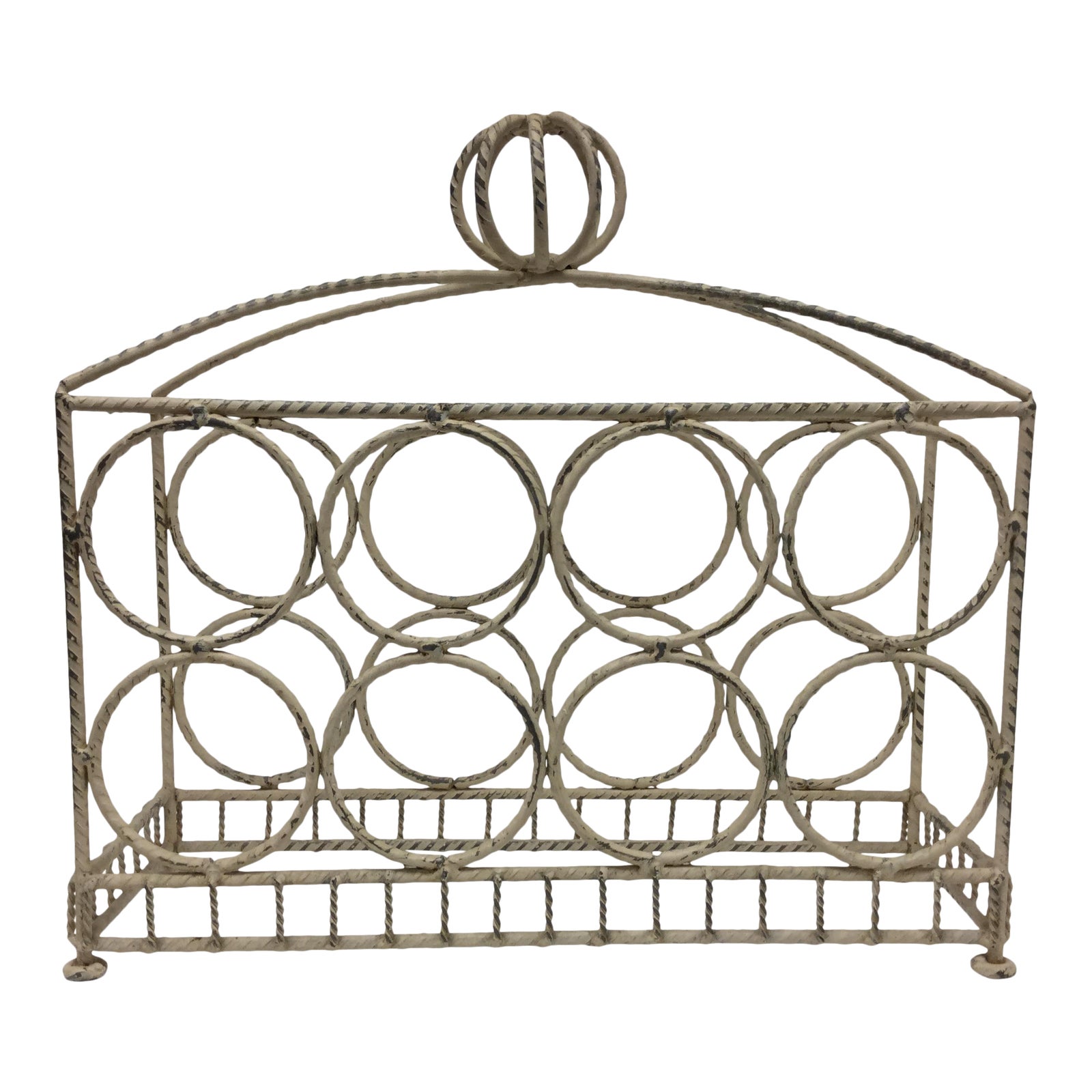 Vintage Italian Wrought Iron Tabletop Wine Rack Chairish