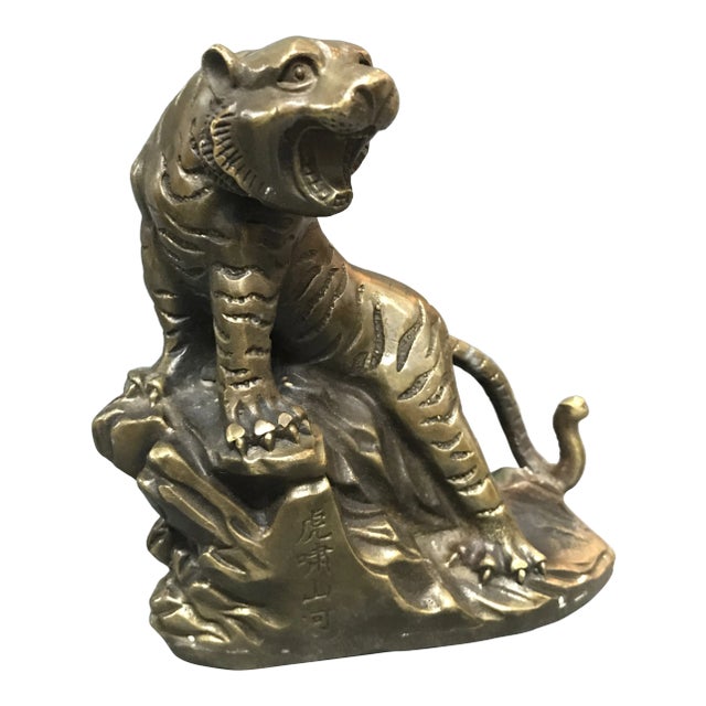 Chinese Bronze Lucky Charm Tiger For Sale
