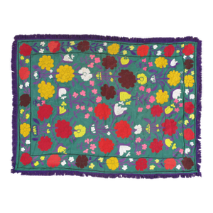 Late 20th Century Suzani Style Textile, Red, Yellow, Floral, Colorful