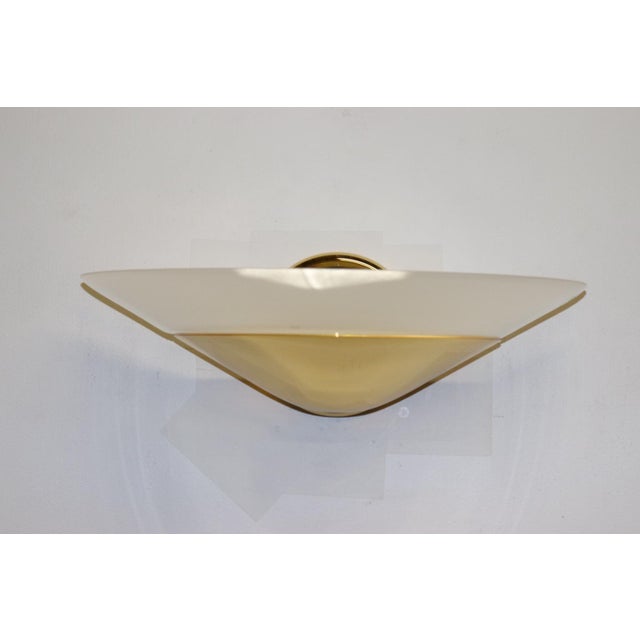 Late 20th Century 1990s Modern "Mezzo Alo" Wall Lamp Murano White Glass For Sale - Image 5 of 13