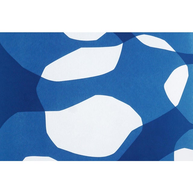 Paper 2025, Abstract Geometric Diptych in White and Blue of Asteroid Belt, Handmade Unique Monotype Cyanotype on Watercolor Paper For Sale - Image 7 of 9