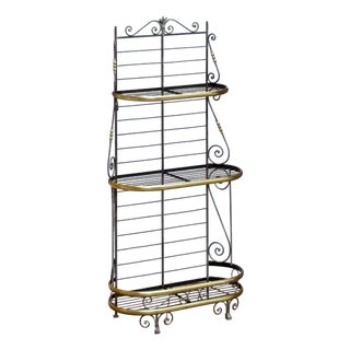 French Boulangerie Stand or Baker's Rack of Wrought Iron and Brass For Sale