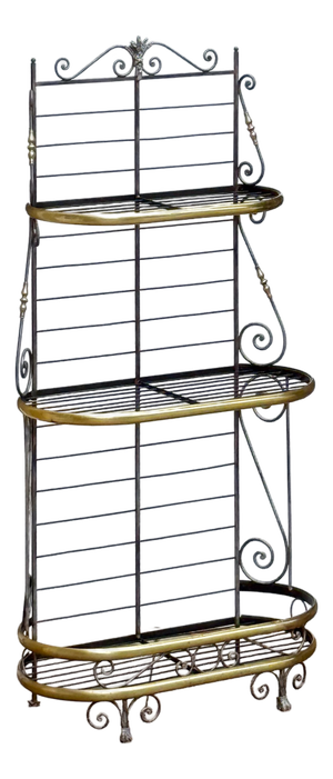 French Boulangerie Stand or Baker's Rack of Wrought Iron and Brass