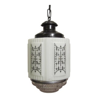1930s Art Deco Skyscraper Pendant Light For Sale