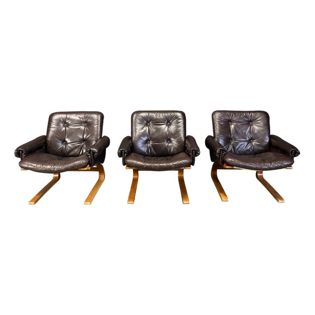 Kengu Armchairs from Elsa & Nordahl Solheim, 1960s, Set of 3 For Sale