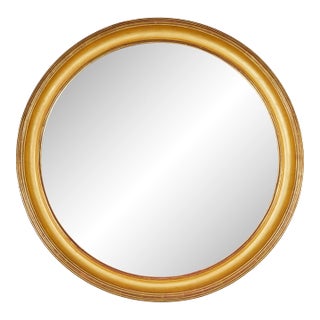 Late 20th Century Gilded Round Mirror For Sale