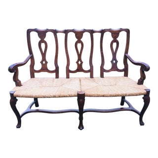 Mid 20th Century Italian Baroque Style Bench Settee. For Sale