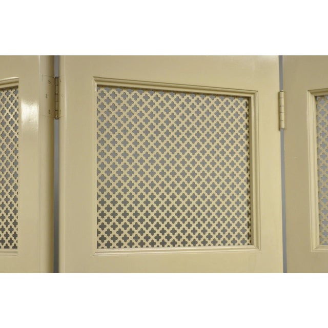 Vintage LRG Hollywood Regency 92" Tall 6 Panel Bone Lacquer Room Divider Screen For Sale - Image 15 of 18