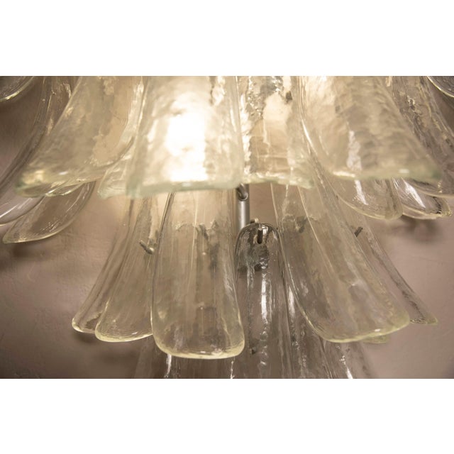 Wall Light in Transparent Glass Petals from Venini, 1970s For Sale - Image 9 of 11