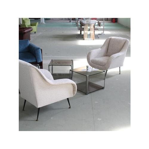 Antique Bouclette Armchairs, 1950s For Sale - Image 6 of 13
