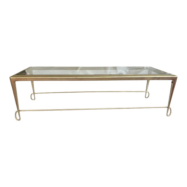 Modernist Metal & Glass Coffee Table by Barbara Barry For Sale