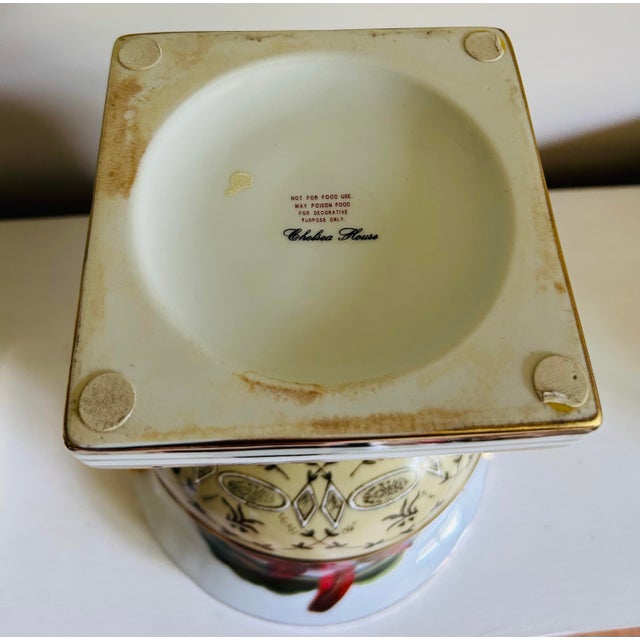 Vintage Chelsea House Neoclassical Urn Style Hand Painted & Gold Planters ~ a Pair For Sale - Image 12 of 12