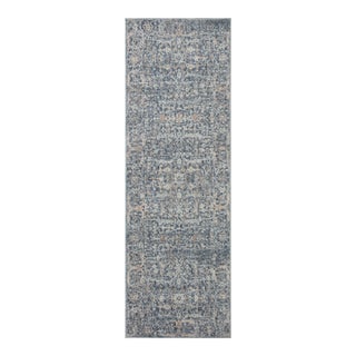 Angela Rose x Loloi Blake Rug Denim / Taupe 2'-7" x 8'-0" Runner Rug For Sale