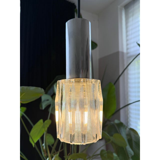 Mid-Century Modern Textured Glass Pendant Lights, 1960s, Set of 2 For Sale - Image 12 of 17