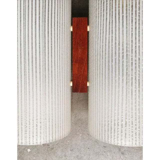 Teak & Glass Ceiling Lamp, 1960s For Sale - Image 4 of 7