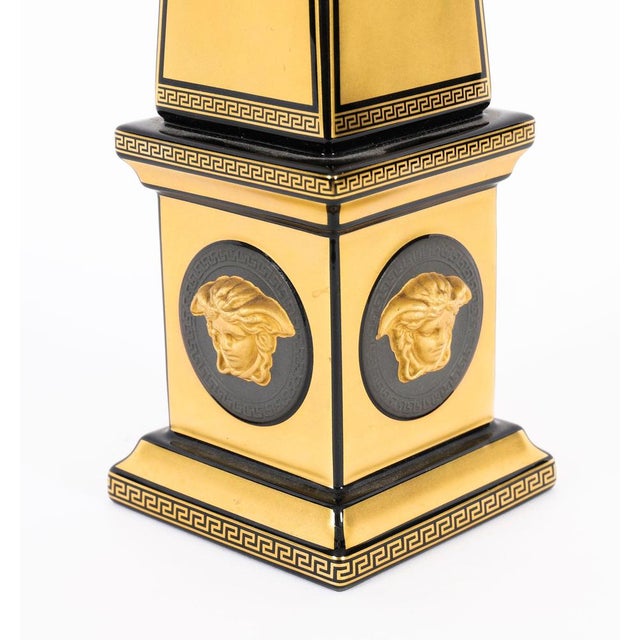 Vintage Golden Porcelain Medusa Obelisk Versace for Rosenthal, 20th Century For Sale - Image 10 of 16