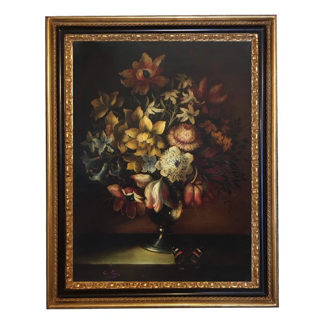 Still Life of Flowers, Dutch School, Italy, Oil on Canvas, Framed For Sale