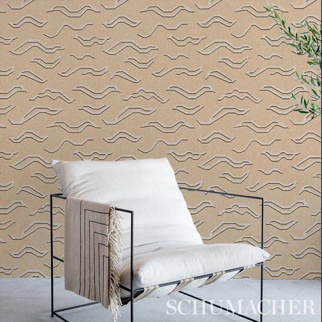 Schumacher Sample - Schumacher Kata Paperweave Wallpaper in Oatmeal For Sale - Image 4 of 5