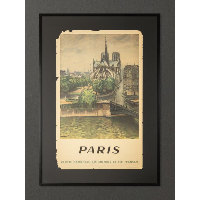 Unique French National Railways advertising poster from the 1950s. Ready to hang, framed in a real wooden picture frame in...