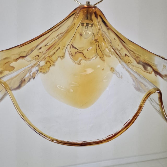 Brown Large Murano Glass Pendant Lamp from La Murrina, Italy, 1980s For Sale - Image 8 of 15