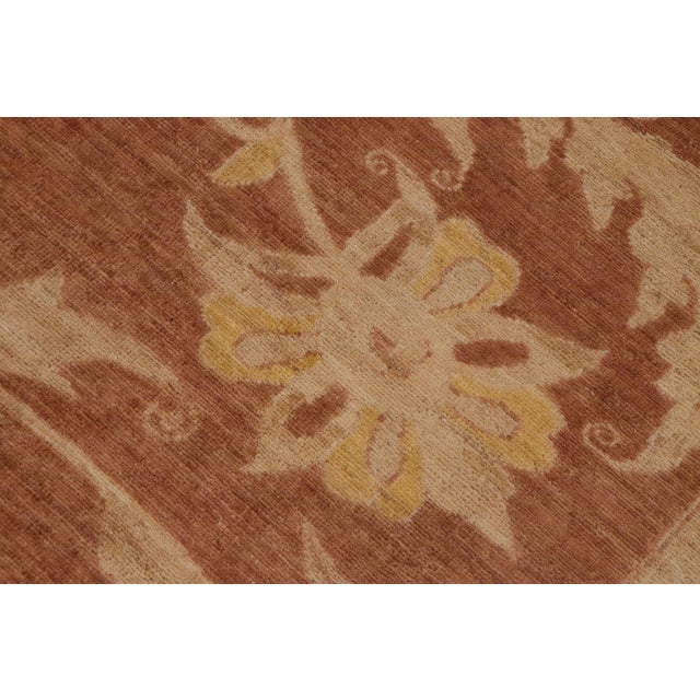 Bohemien Ziegler Brown Gold Hand-Knotted Wool Rug - 9'1'' X 11'8'' For Sale - Image 4 of 7