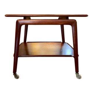 Danish Modern Teak Tea Cart by Arne Hovmand Olsen for Mogens Kold 1960's For Sale
