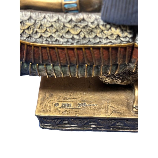 Egyptian Goddess Pharaoh Brass Tabletop Statue For Sale In Los Angeles - Image 6 of 6