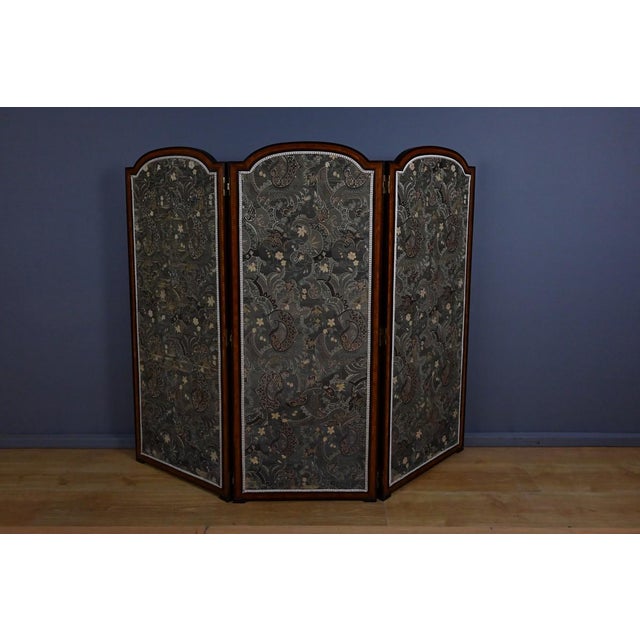 Fabric and Mahogany Screen, 1890s For Sale - Image 13 of 18
