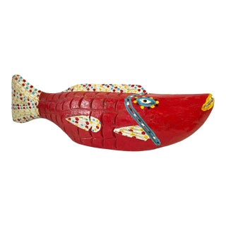 African Wooden Fish Bozo Tribe Mali 17" For Sale