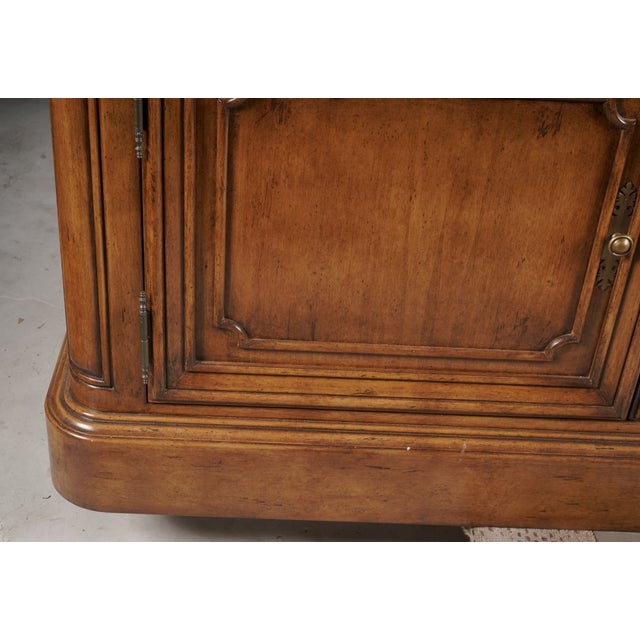 Late 20th Century Late 20th Century French Provincial Walnut Two-Door Buffet With Drawers and Brass Hardware For Sale - Image 5 of 9