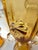 Pair of table or bedside vase Macaroons lamps in massive yellow amber Murano glass. Contemporary work from a small italian...