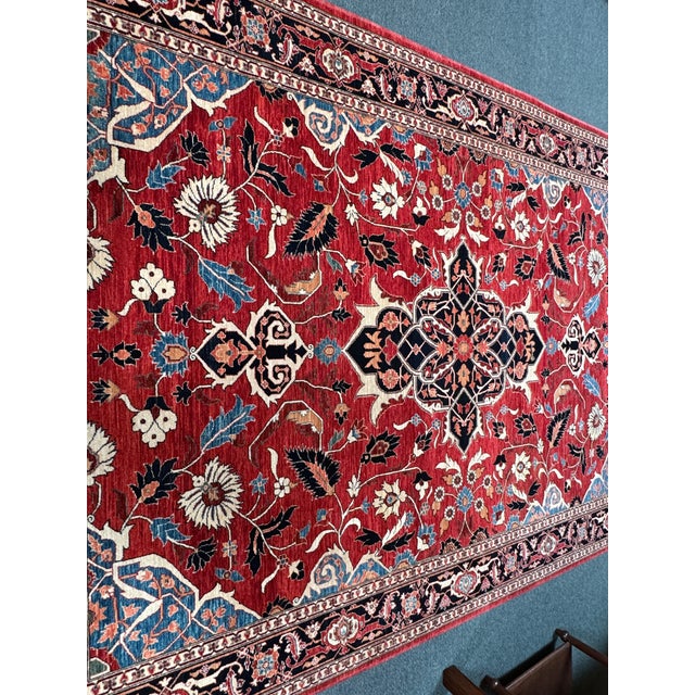 Red 6ft 1in X 9ft Handmade Baktiari Wool Area Rug For Sale - Image 8 of 12