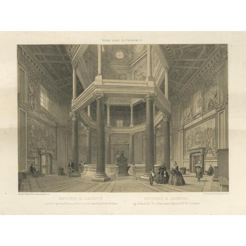 After Bayot, Baptistery of Constantine, Lateran, Rome, 1869, Lithograph For Sale - Image 11 of 11