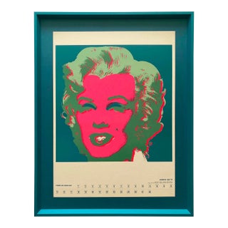 Andy Warhol Vintage 1970 Mid Century Modern Framed Pop Art Serigraph Calendar Print " Marilyn " 1967 For Sale