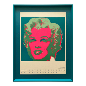Andy Warhol Vintage 1970 Mid Century Modern Framed Pop Art Serigraph Calendar Print " Marilyn " 1967