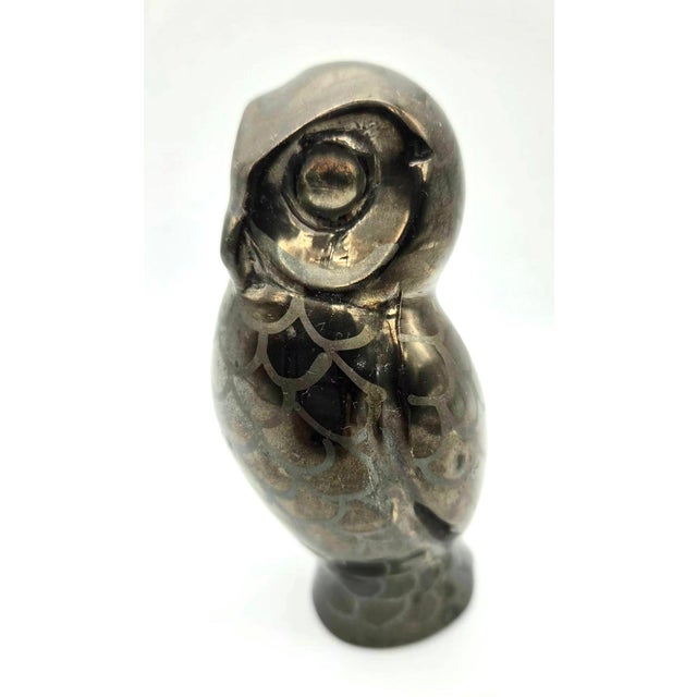 Mid 20th Century Mid 20th Century Brass Owl Paper Weight For Sale - Image 5 of 8