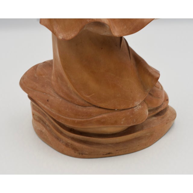 Wood Vintage Guanyin the Bodhisattva of Compassion Hand Carved Wood Statue Figure For Sale - Image 7 of 10
