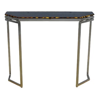 Hexagonal Console Table in Smoked Glass, 1970s For Sale