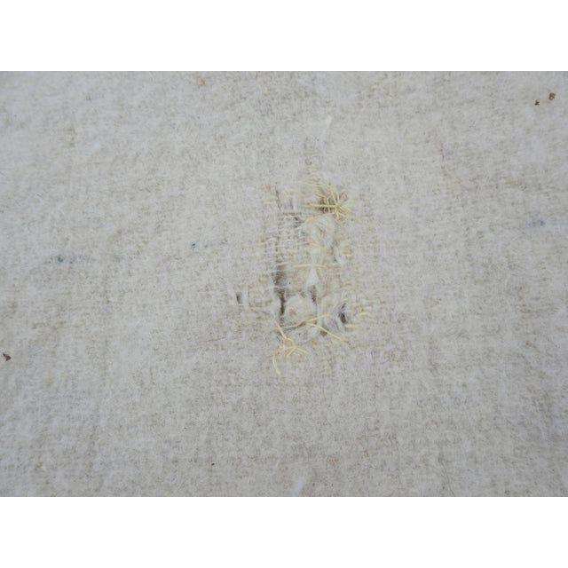 White Midcentury Turkish Flokati Natural Undyed Wool Rug For Sale - Image 8 of 10