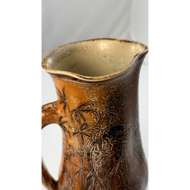 Rare 1893 Martin Brothers London & Southall Pottery Pitcher Wally Birds For Sale - Image 11 of 17