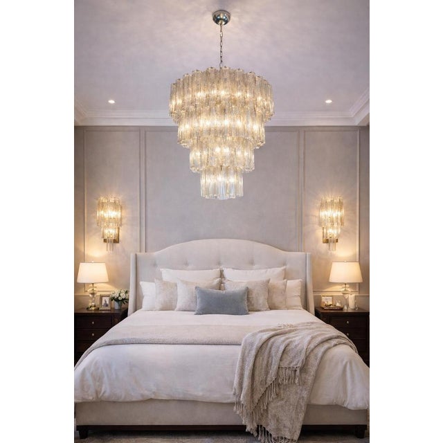 Vintage Italian Smoked Murano Glass and Nickel Chandeliers, 1990, Set of 2 For Sale - Image 8 of 18